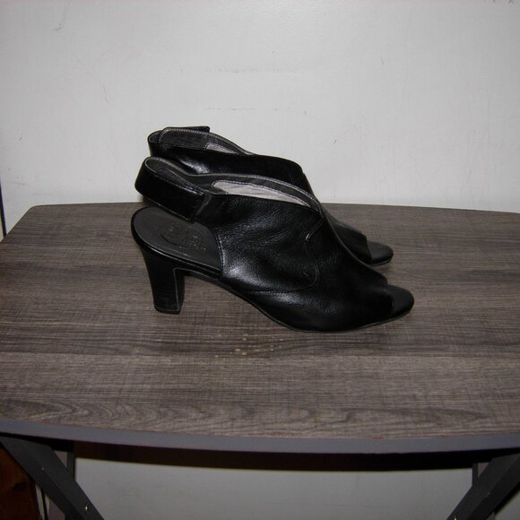 Life Stride Peep Toe Ciara Black Sling Back Heel Bootie 9.5 - Picture 3 of 6